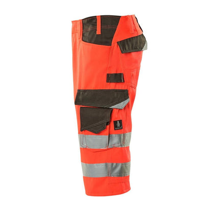 MASCOT® Luton three-quarter trousers, hi-vis red/dark anthracite