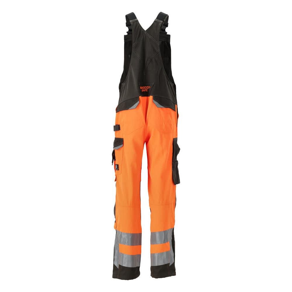 MASCOT® Newcastle dungarees, hi-vis orange/dark anthracite