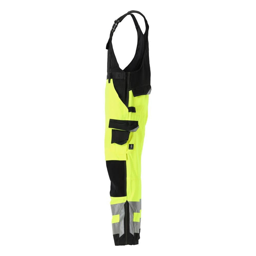 MASCOT® Newcastle dungarees, hi-vis yellow/black