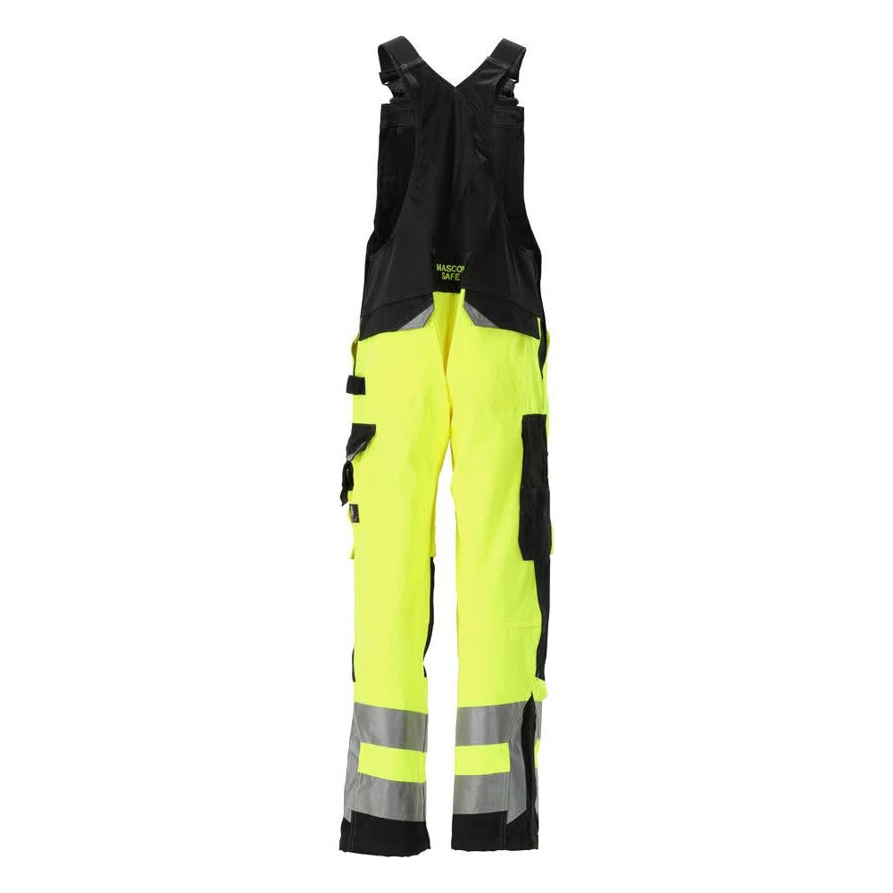 MASCOT® Newcastle dungarees, hi-vis yellow/black