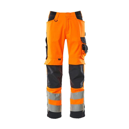 MASCOT® Kendal trousers, hi-vis orange/black-blue