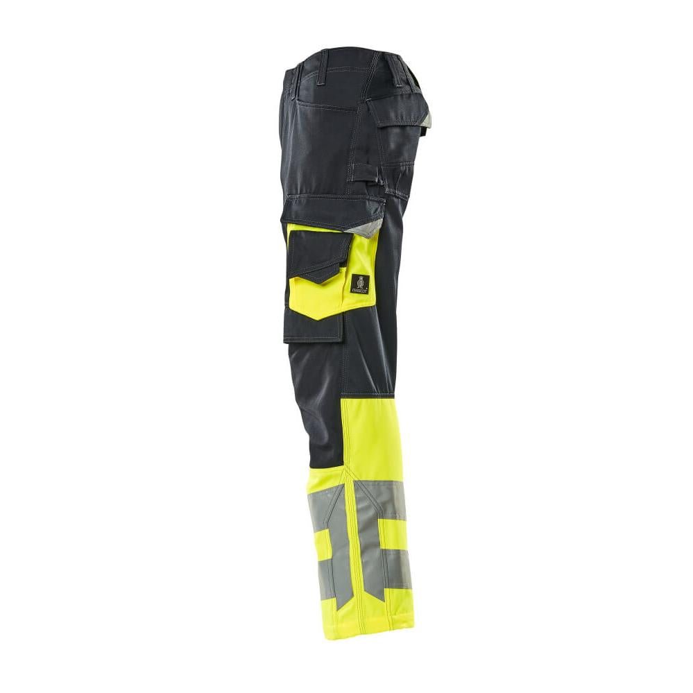 Pantalón MASCOT® Leeds, negro azul/amarillo de alta visibilidad