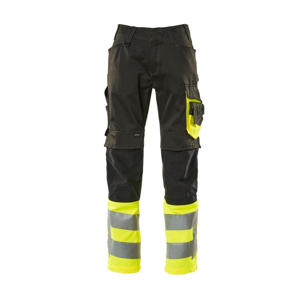 MASCOT® Leeds trousers, black/hi-vis yellow
