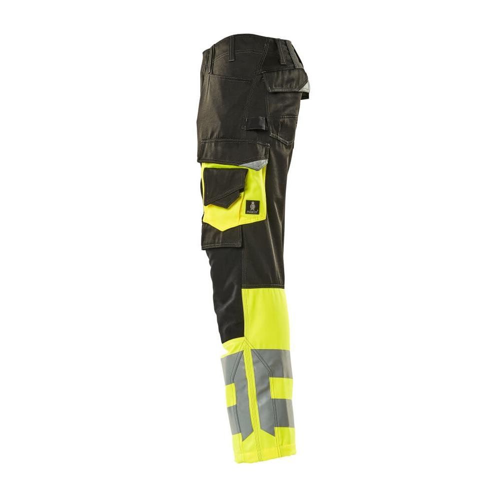 MASCOT® Leeds trousers, black/hi-vis yellow