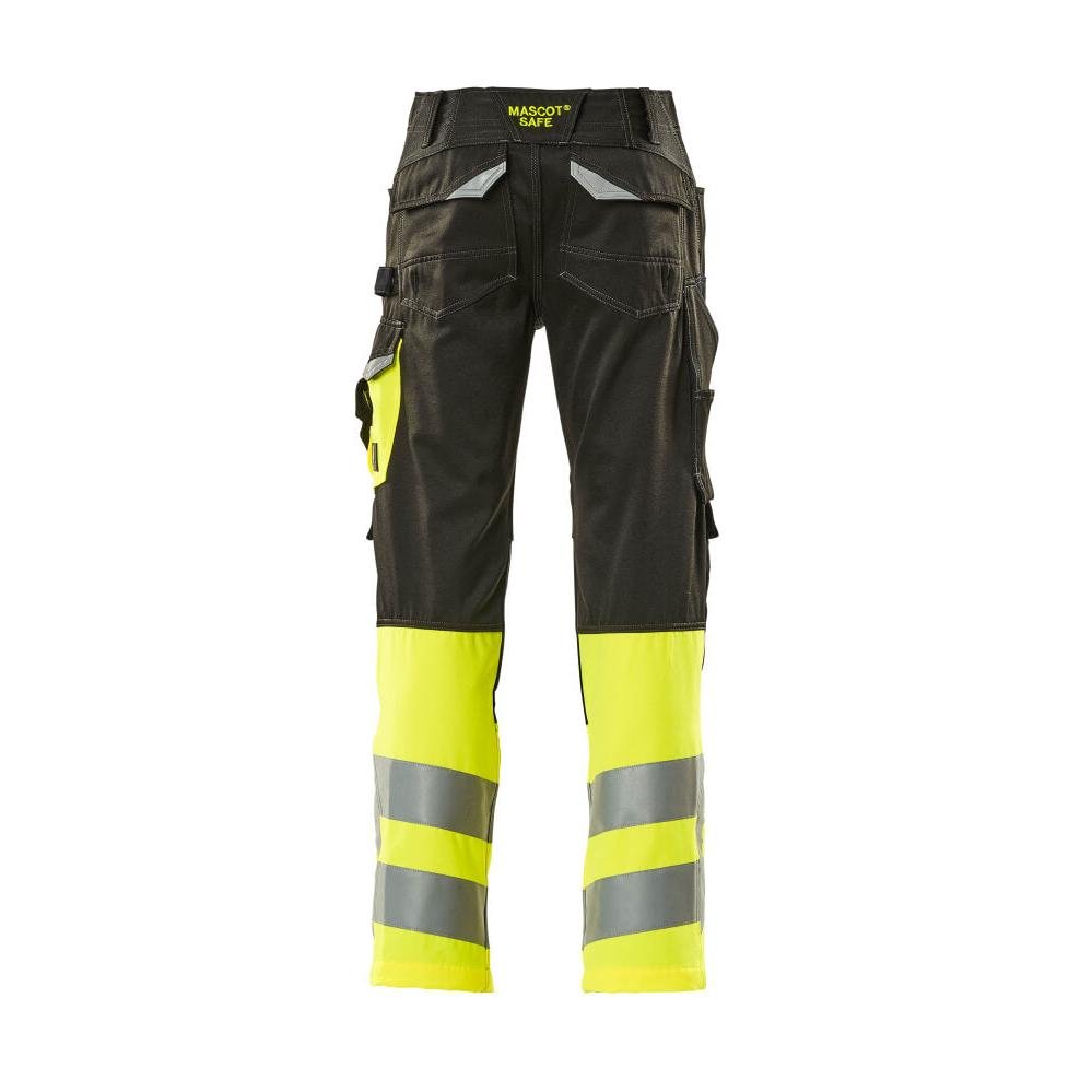 MASCOT® Leeds trousers, black/hi-vis yellow