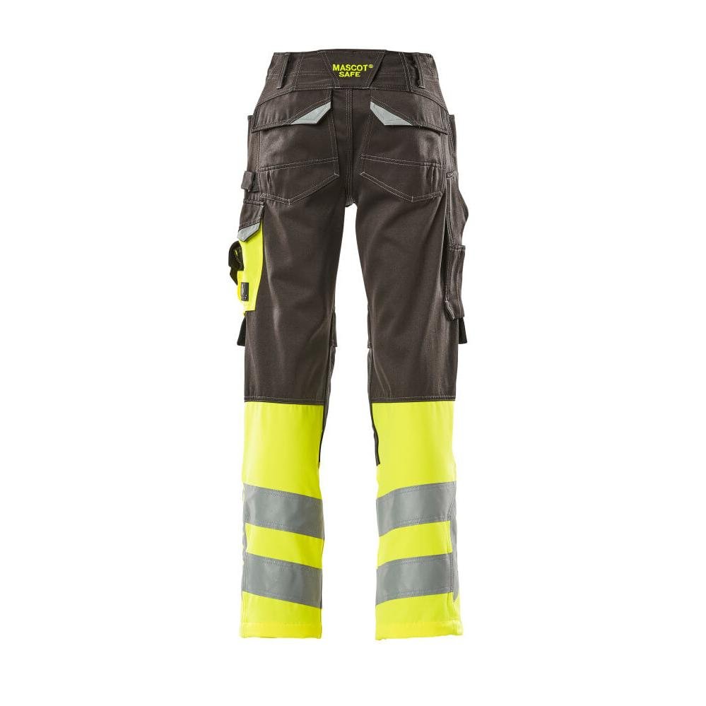 MASCOT® Leeds trousers, dark anthracite/hi-vis yellow