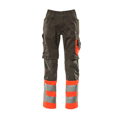MASCOT® Leeds trousers, dark anthracite/hi-vis red