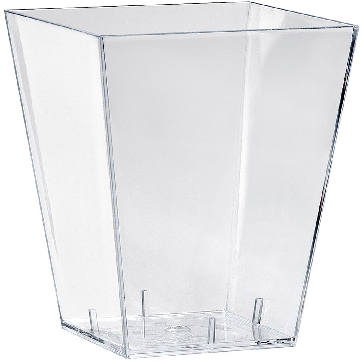 A clear, tall, rectangular storage box named "Square, Large Transparent PS" by Duni GmbH with slightly tapered sides and a flat bottom, depicted empty against a white background.