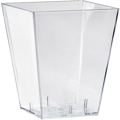 A clear, tall, rectangular storage box named "Square, Large Transparent PS" by Duni GmbH with slightly tapered sides and a flat bottom, depicted empty against a white background.