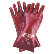 NITRAS PVC gloves, red, EN 388 cotton jersey | Pack (12 pairs)