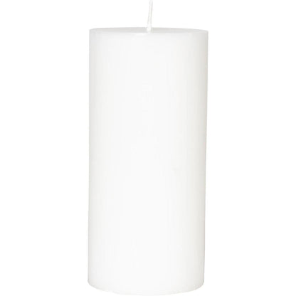 The pillar candle from Duni GmbH (100% stearin, 150 x 70 mm, approx. 50h) stands upright with a visible wick on a white background - an eco-friendly candle choice.