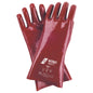 Guantes de protección química NITRAS, rojos, jersey de algodón EN 388, EN ISO 374 | Paquete (12 pares)