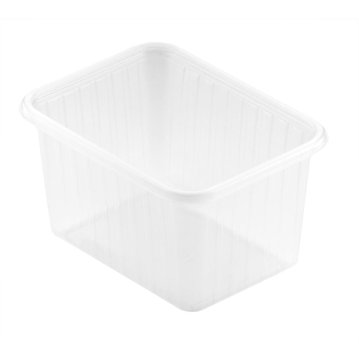 Die Fixpack® rechteckig Transparent PP 146x110mm Aufbewahrungsbox der Duni GmbH ist leer vor weißem Hintergrund abgebildet und unterstreicht damit ihr klares, rechteckiges und funktionales Design.