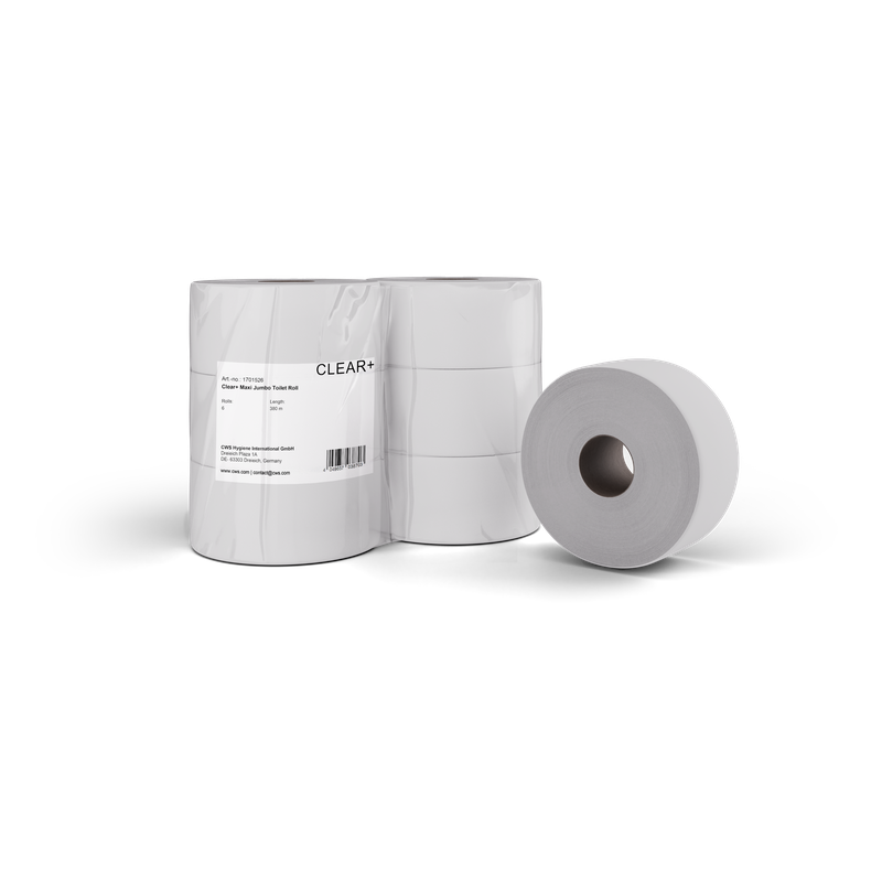 Clear+ Toilettenpapier Maxi-Rollen 2-lagig 380m