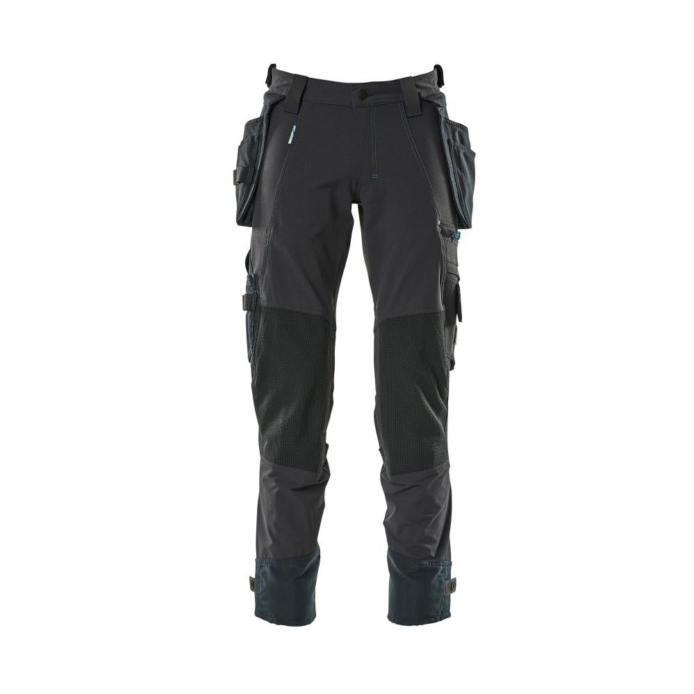 Pantalón con bolsillos colgantes, pantalón elástico, negro-azul