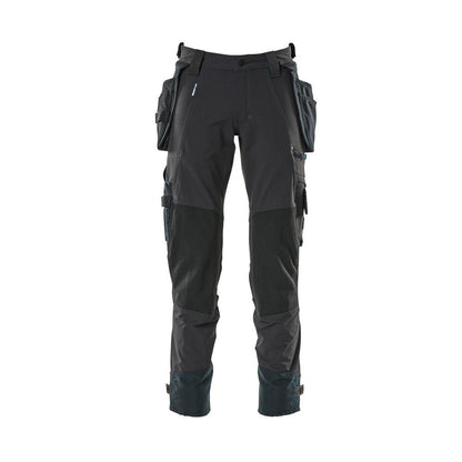 Pantalón con bolsillos colgantes, pantalón elástico, negro-azul
