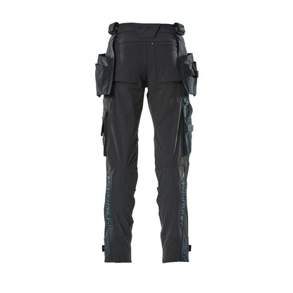 Pantalón con bolsillos colgantes, pantalón elástico, negro-azul