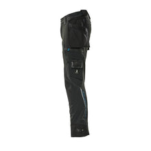 Trousers with hanging pockets, stretch trousers, black