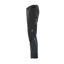 Pants with knee pockets made of Dyneema, stretch pants, black-blue
