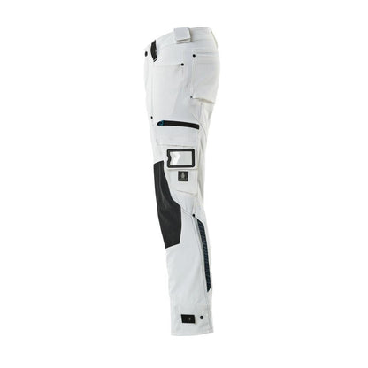 Pants with knee pockets made of Dyneema, stretch pants, white