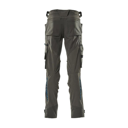 Trousers with knee pockets made of Dyneema, stretch trousers, dark anthracite