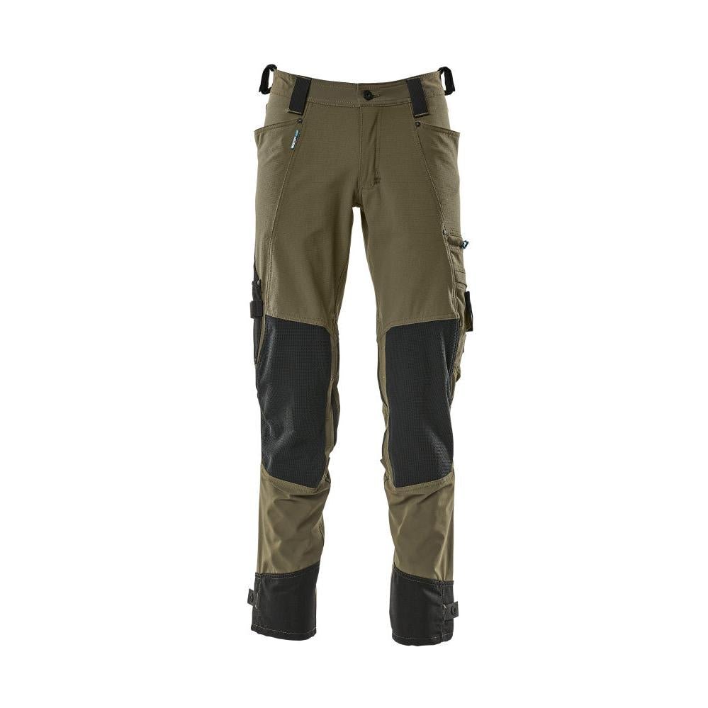 Pantalón con bolsillos en las rodillas de Dyneema, pantalón elástico, verde musgo
