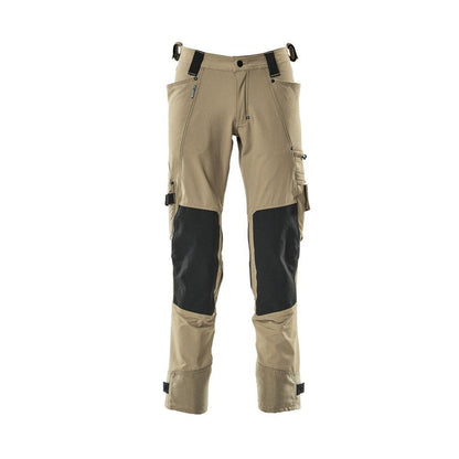 Pantalón con bolsillos en las rodillas de Dyneema, pantalón elástico, caqui claro