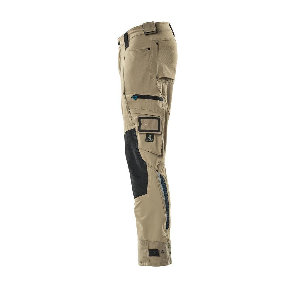 Pantalón con bolsillos en las rodillas de Dyneema, pantalón elástico, caqui claro