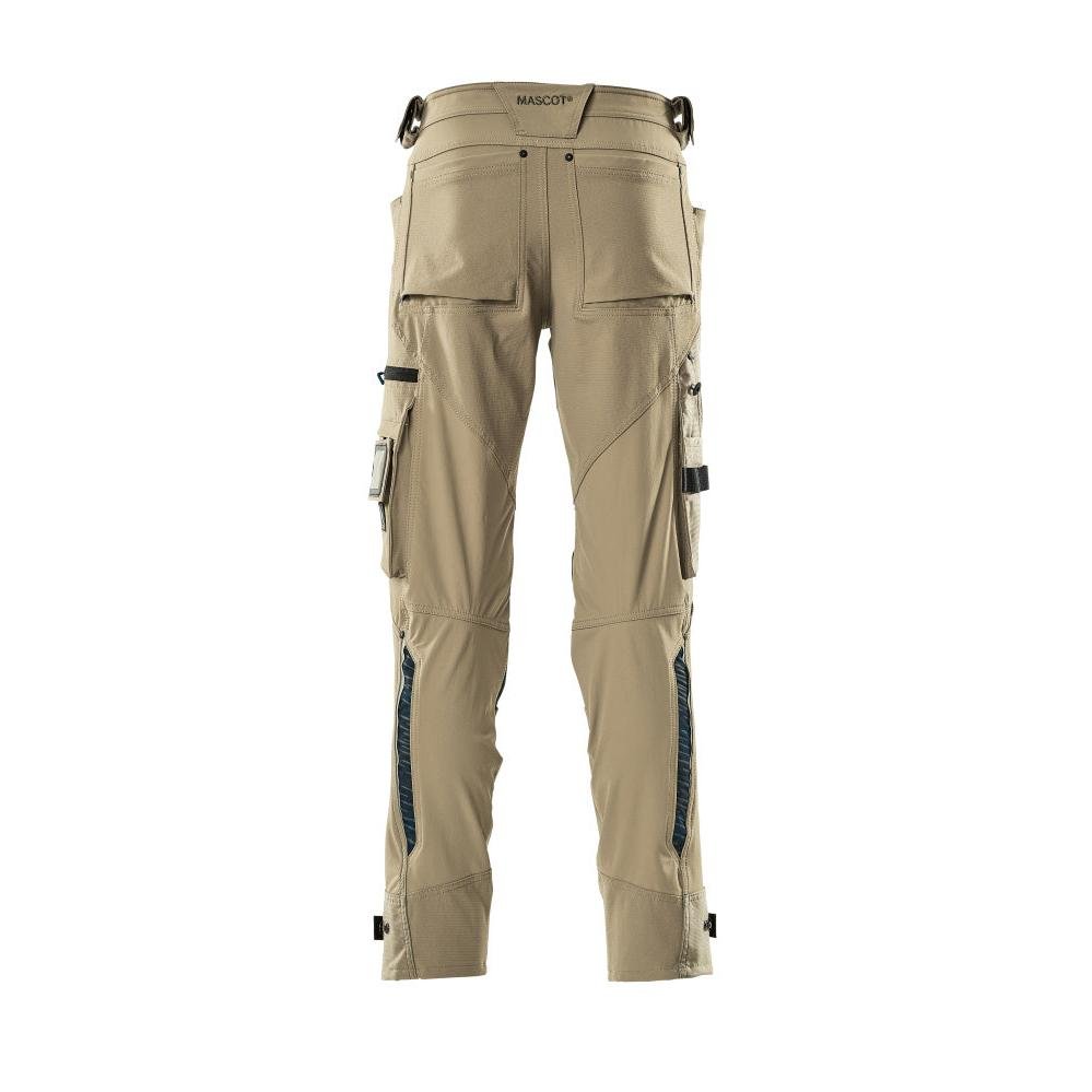Pantalón con bolsillos en las rodillas de Dyneema, pantalón elástico, caqui claro