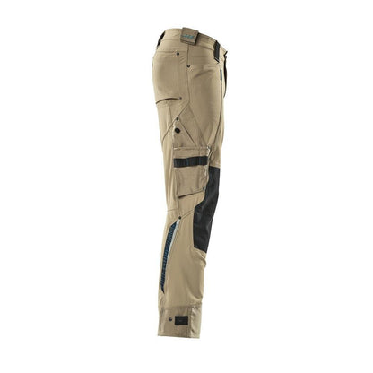 Pantalón con bolsillos en las rodillas de Dyneema, pantalón elástico, caqui claro