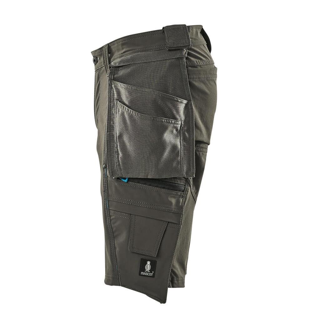Shorts, removable hanging pockets, stretch craftsman shorts, dark anthracite
