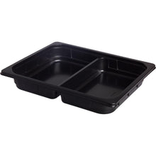 Die Duni GmbH PP Schale 1/2 GN 2 Schwarz, 325x265x50 mm, aus Kunststoff mit zwei separaten Fächern, eignet sich ideal für die Gastronomie und wird im Pack mit 100 Stück geliefert.