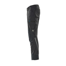 Pantalón con bolsillos en las rodillas, elástico, pantalón ligero, negro-azul