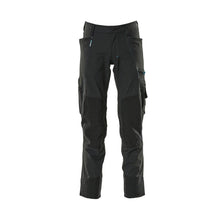 Pantalón con bolsillos en las rodillas, pantalón elástico y ligero, negro