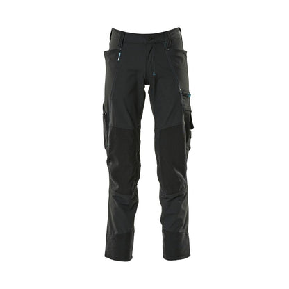 Pantalón con bolsillos en las rodillas, pantalón elástico y ligero, negro