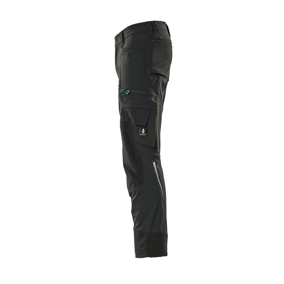 Pantalón con bolsillos en las rodillas, pantalón elástico y ligero, negro