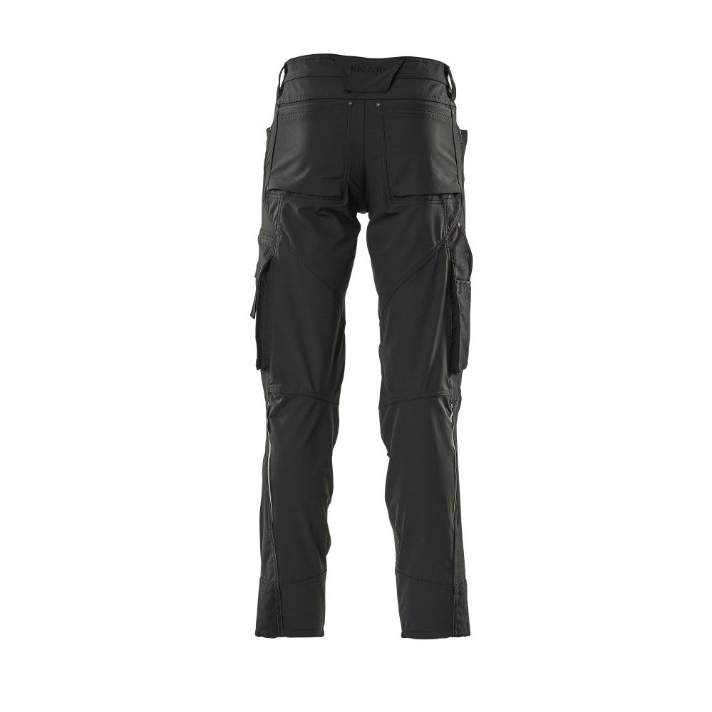 Pantalón con bolsillos en las rodillas, pantalón elástico y ligero, negro