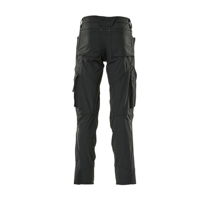 Pantalón con bolsillos en las rodillas, pantalón elástico y ligero, negro