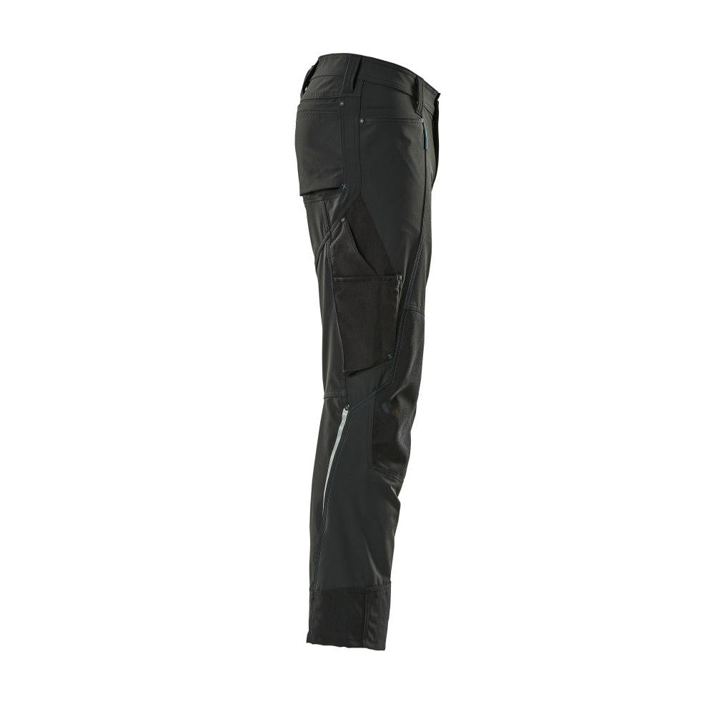 Pantalón con bolsillos en las rodillas, pantalón elástico y ligero, negro