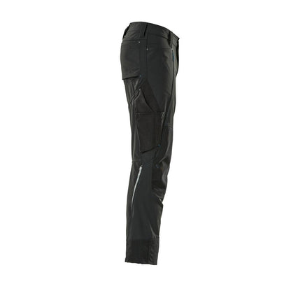 Pantalón con bolsillos en las rodillas, pantalón elástico y ligero, negro