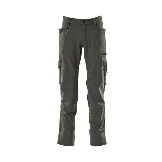 Pantalón con bolsillos en las rodillas, tejido elástico, pantalón claro, antracita oscuro