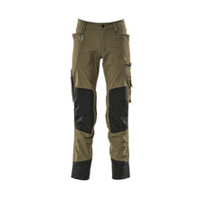 Pantalón con bolsillos en las rodillas, elástico, pantalón ligero, verde musgo