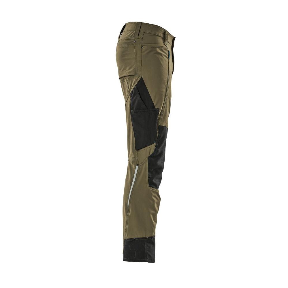 Pantalón con bolsillos en las rodillas, elástico, pantalón ligero, verde musgo