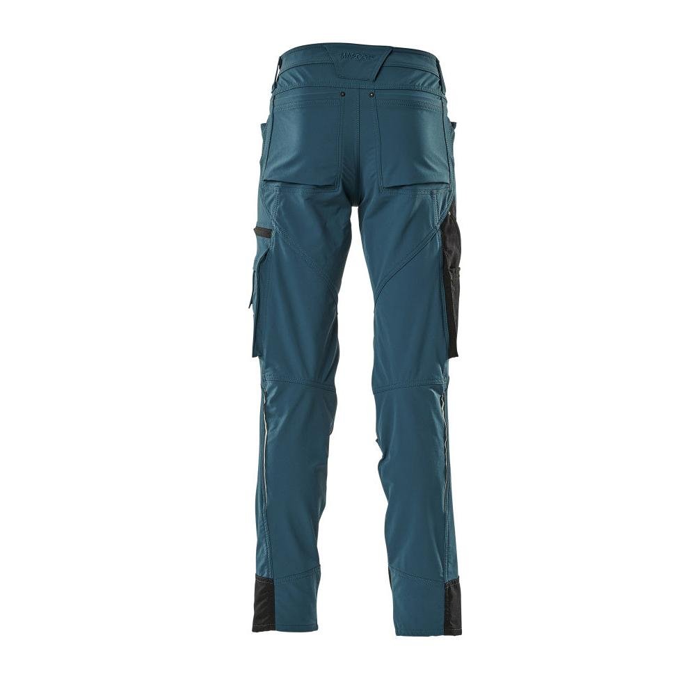Pantalón con bolsillos en las rodillas, elástico, pantalón claro, petróleo oscuro