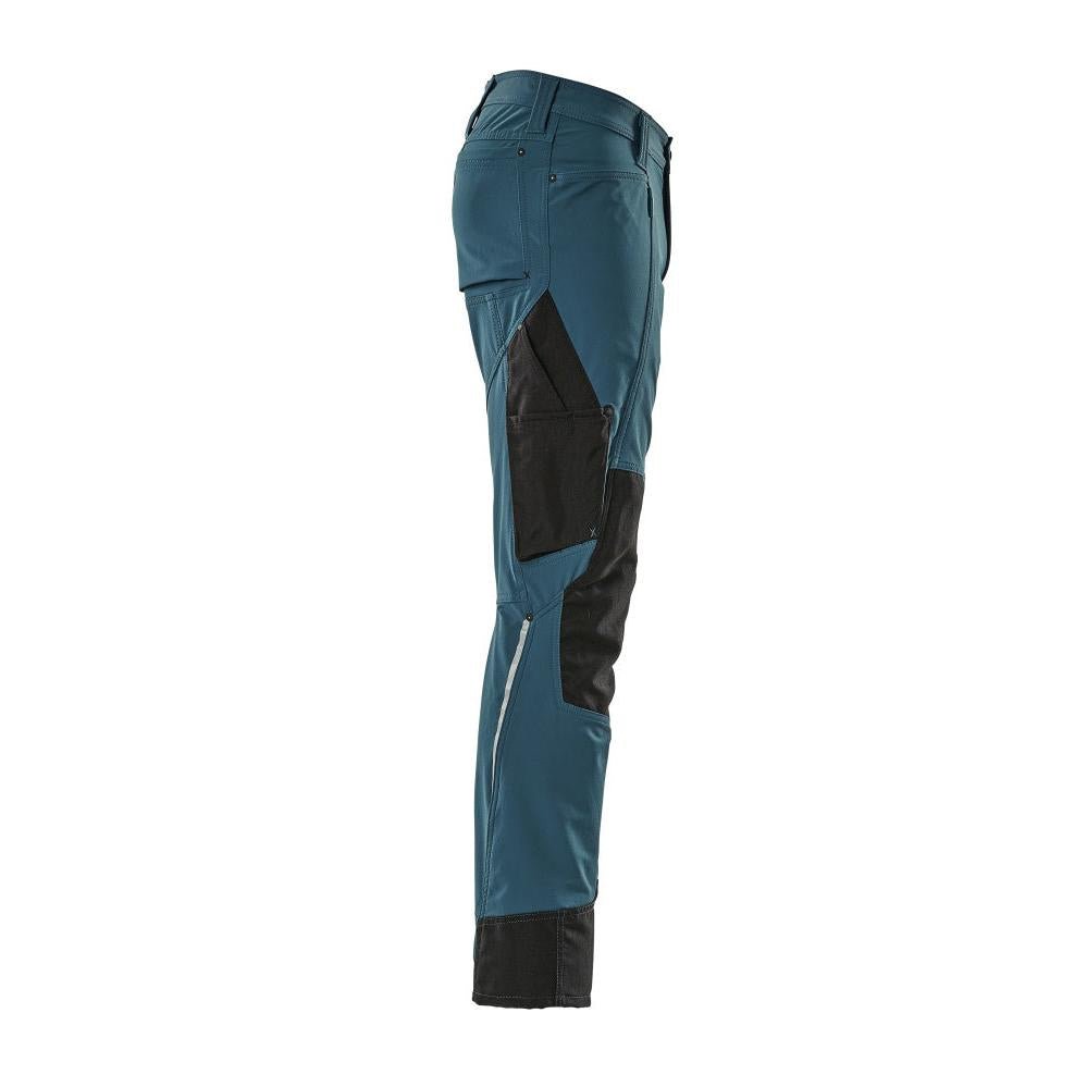 Pantalón con bolsillos en las rodillas, elástico, pantalón claro, petróleo oscuro