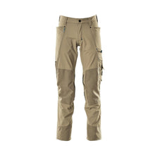 Pantalón con bolsillos en las rodillas, elástico, pantalón ligero, caqui claro