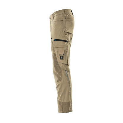 Pantalón con bolsillos en las rodillas, elástico, pantalón ligero, caqui claro