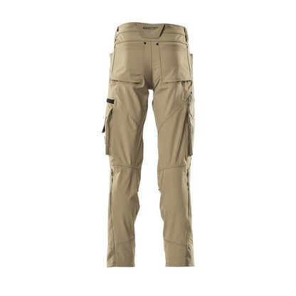 Pantalón con bolsillos en las rodillas, elástico, pantalón ligero, caqui claro