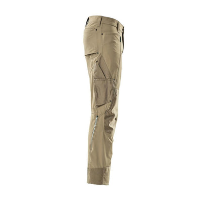 Pantalón con bolsillos en las rodillas, elástico, pantalón ligero, caqui claro