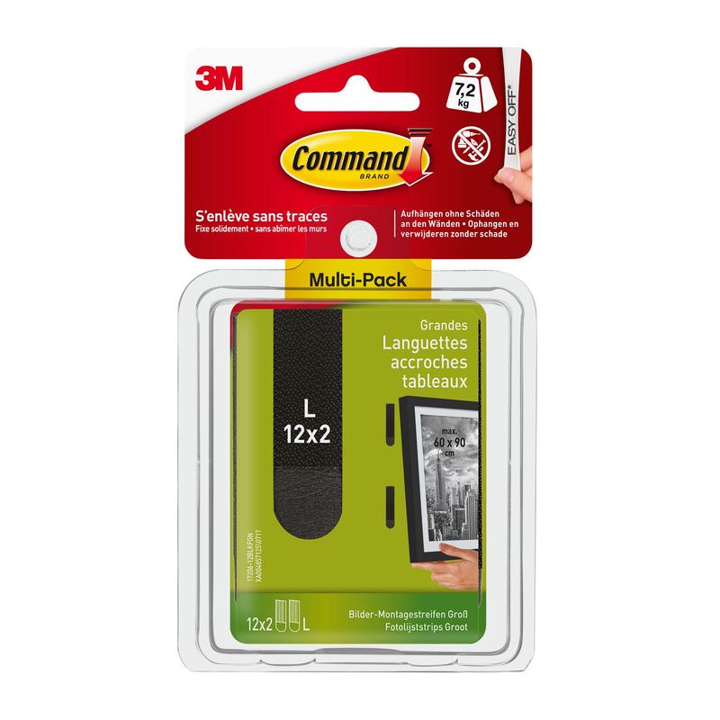 Command™ Picture Montage Strips L, large, black, 17206BLK-12 | Pack (1 piece)